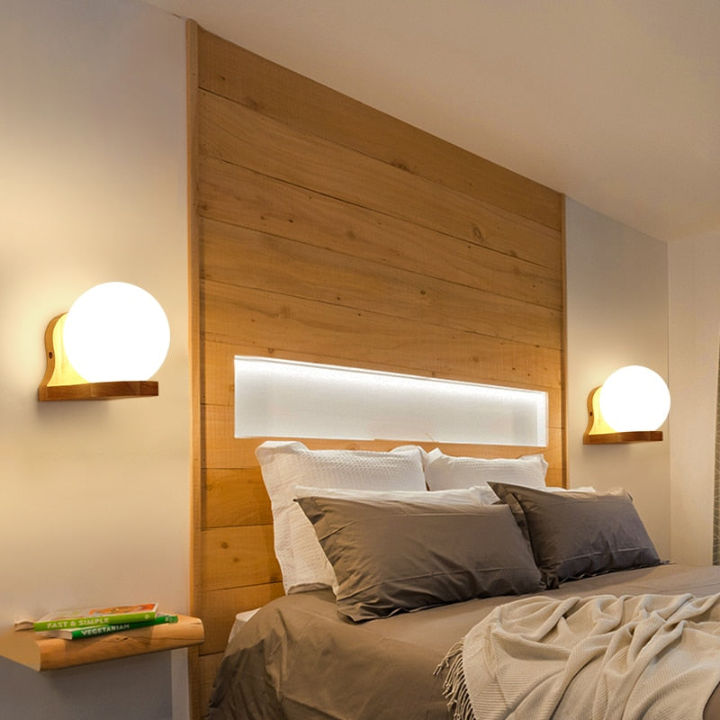 Lampe murale moderne en bois à diodes électroluminescentes