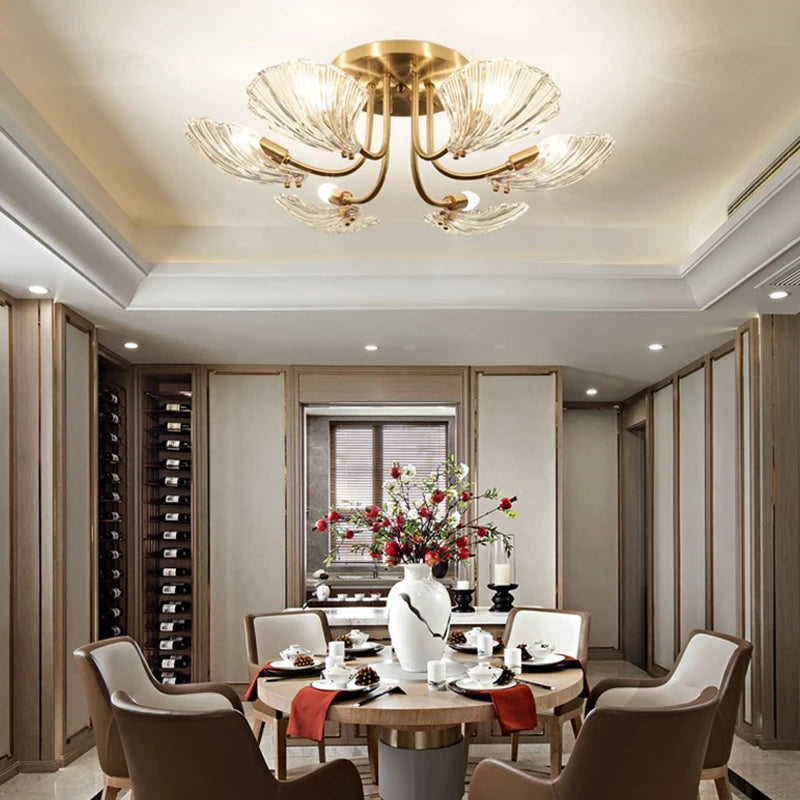 Postmodern design glass shell chandelier