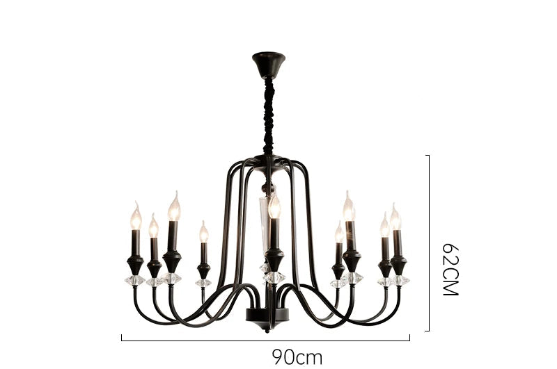 Lampadario antico francese a doppio piano in cristallo