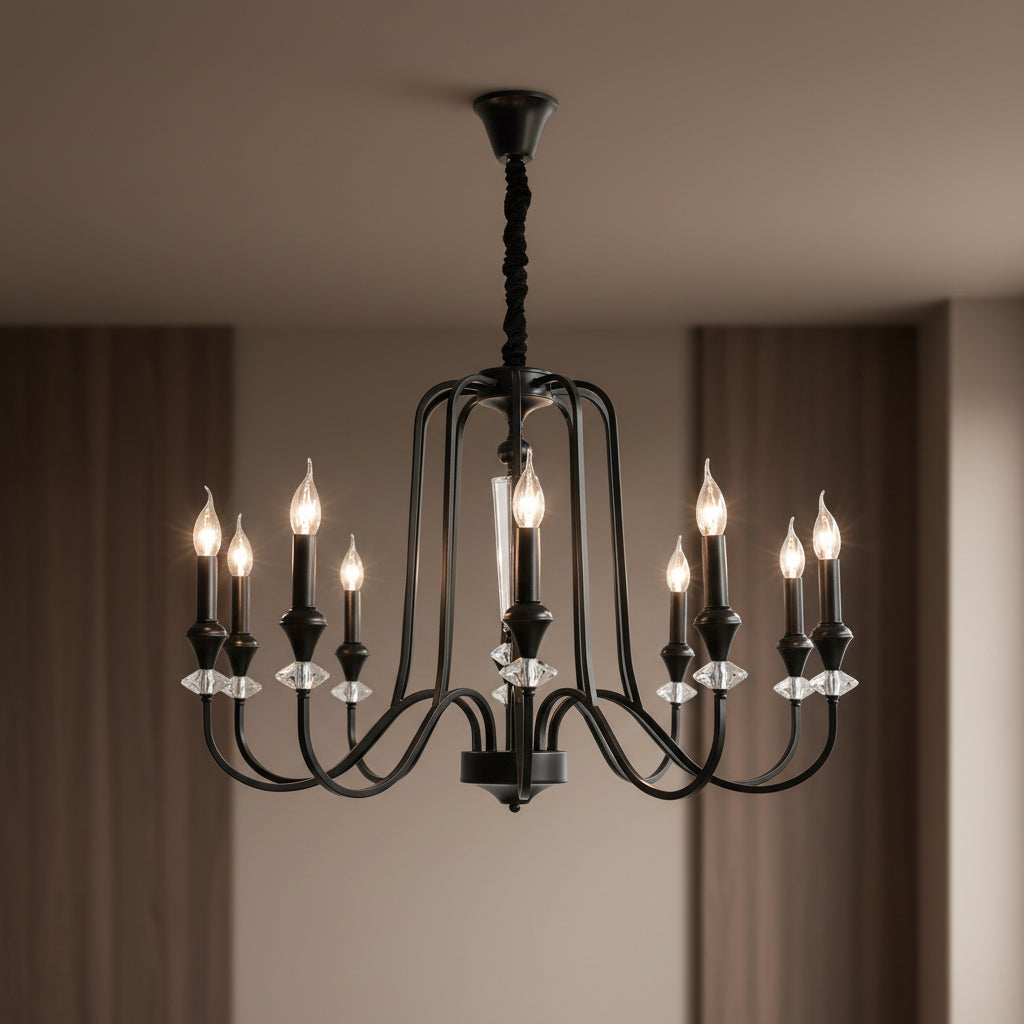 French antique duplex crystal chandelier