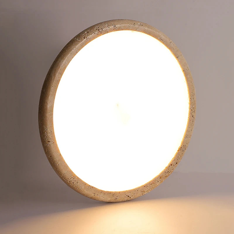 Travertine japanese ceiling light