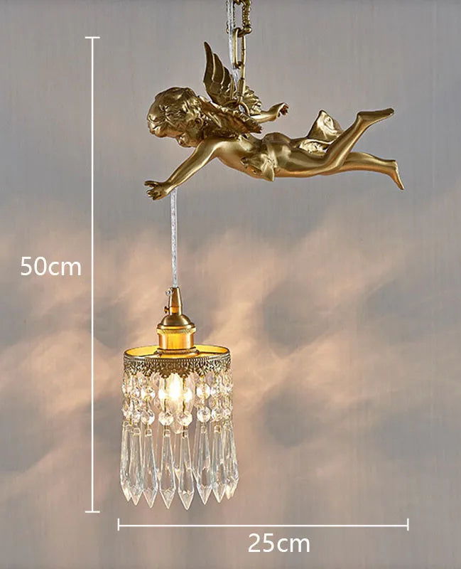 French palace copper angel pendant light
