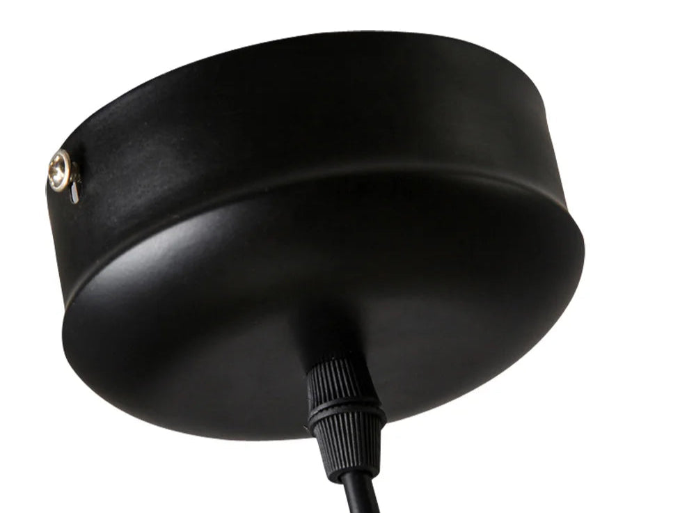 Black ceiling mount of the modern 3D fireworks effect pendant light, designed for secure and stylish installation.