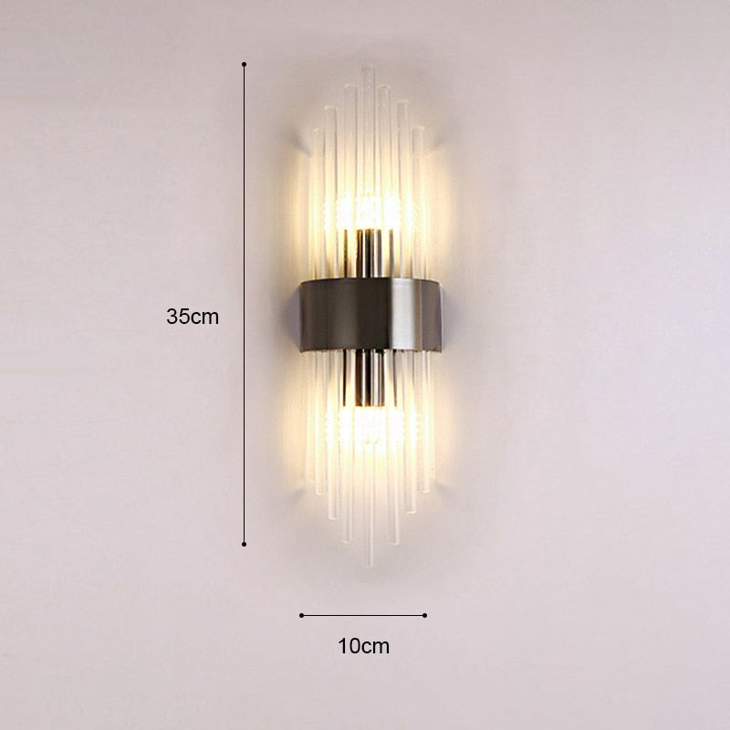 Gouden Kristallen Wandlamp
