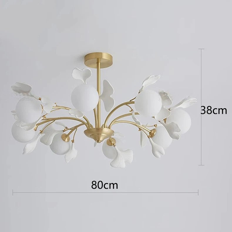 Elegant modern chandelier with glass heads
