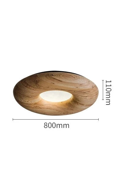 Light wood LUXELY ceiling lamp with 800mm diameter and 110mm height, perfect for spacious rooms needing modern flush mount lighting.