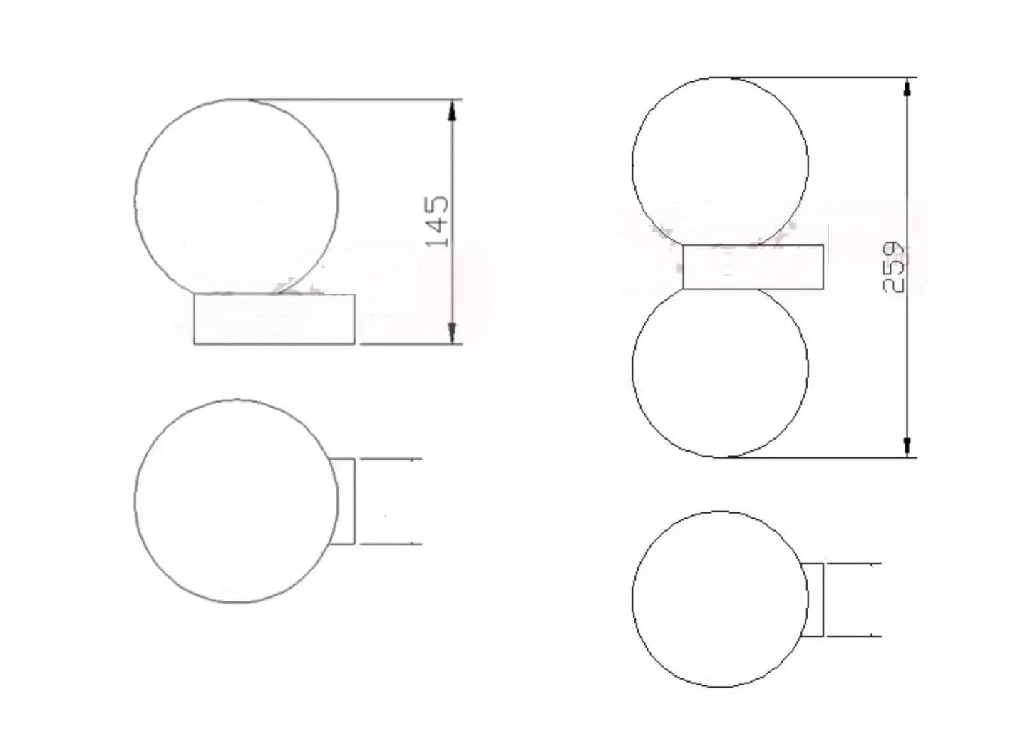 Lámpara de pared con bombillas de cristal nórdico