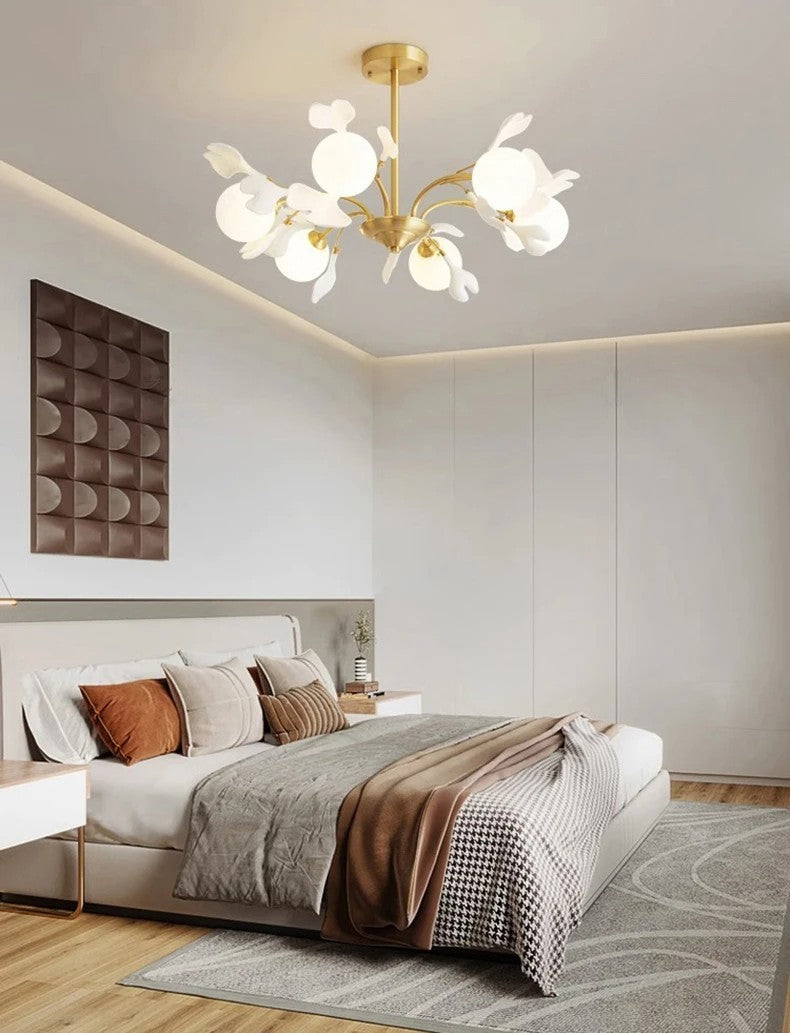 Elegant modern chandelier with glass heads