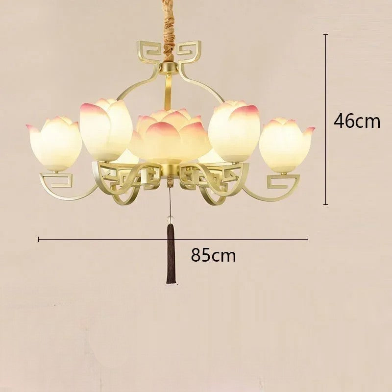 Lotus flower led pendant light vintage