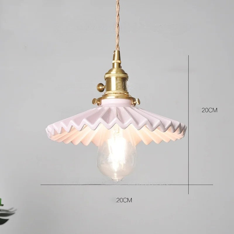 White flower ceramic led pendant light for living room