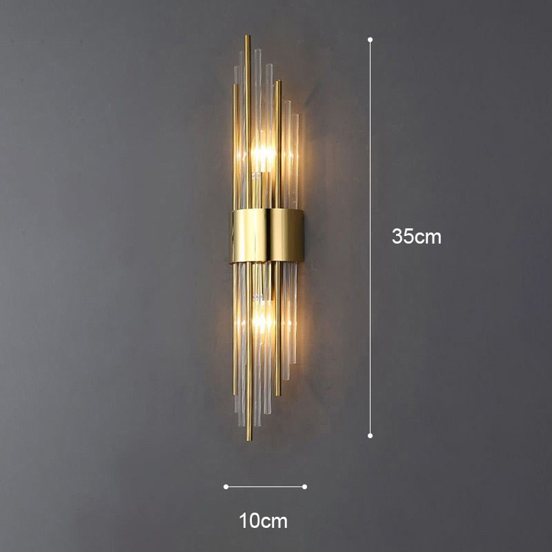 Gouden Kristallen Wandlamp