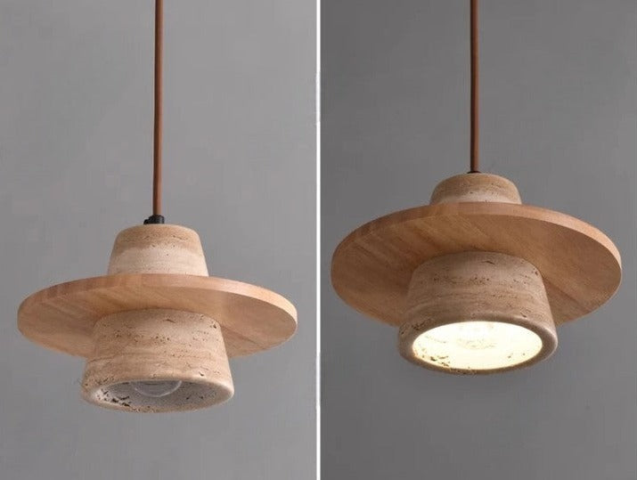 LUXE Travertijn stenen LED hanglamp