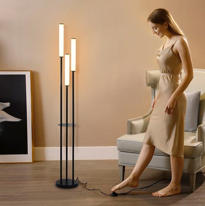 Etagère LED Lampes de sol Dimmable Stockage Debout