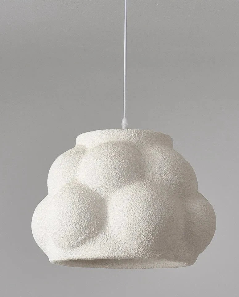 Bright green cloud pendant light in Nordic wabi-sabi style with LED bulb, ideal for creative and artistic interiors.