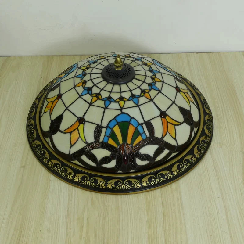 Lámpara de techo circular vintage Tiffany