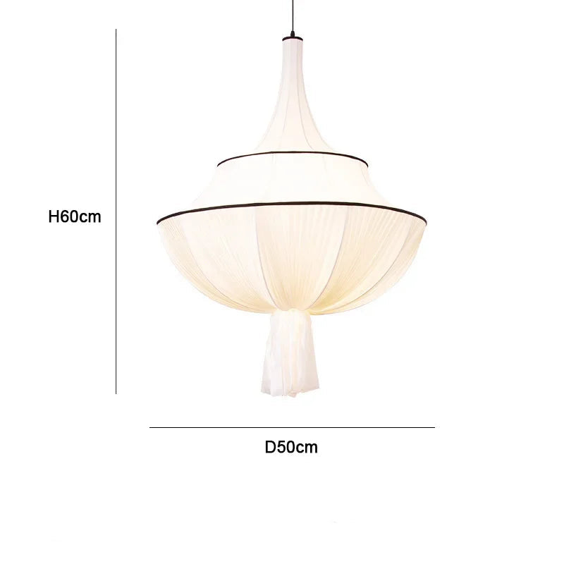 Washed linen canopy pendant