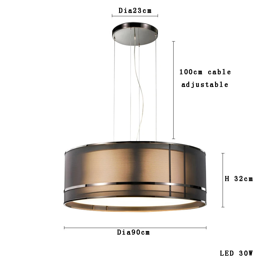 Oversized 90cm Italian designer ceiling chandelier with 30W LED and adjustable cable, perfect for spacious interiors.