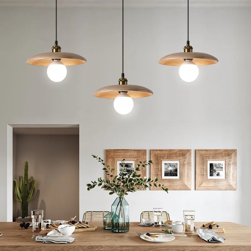 Nordic wood pendant light