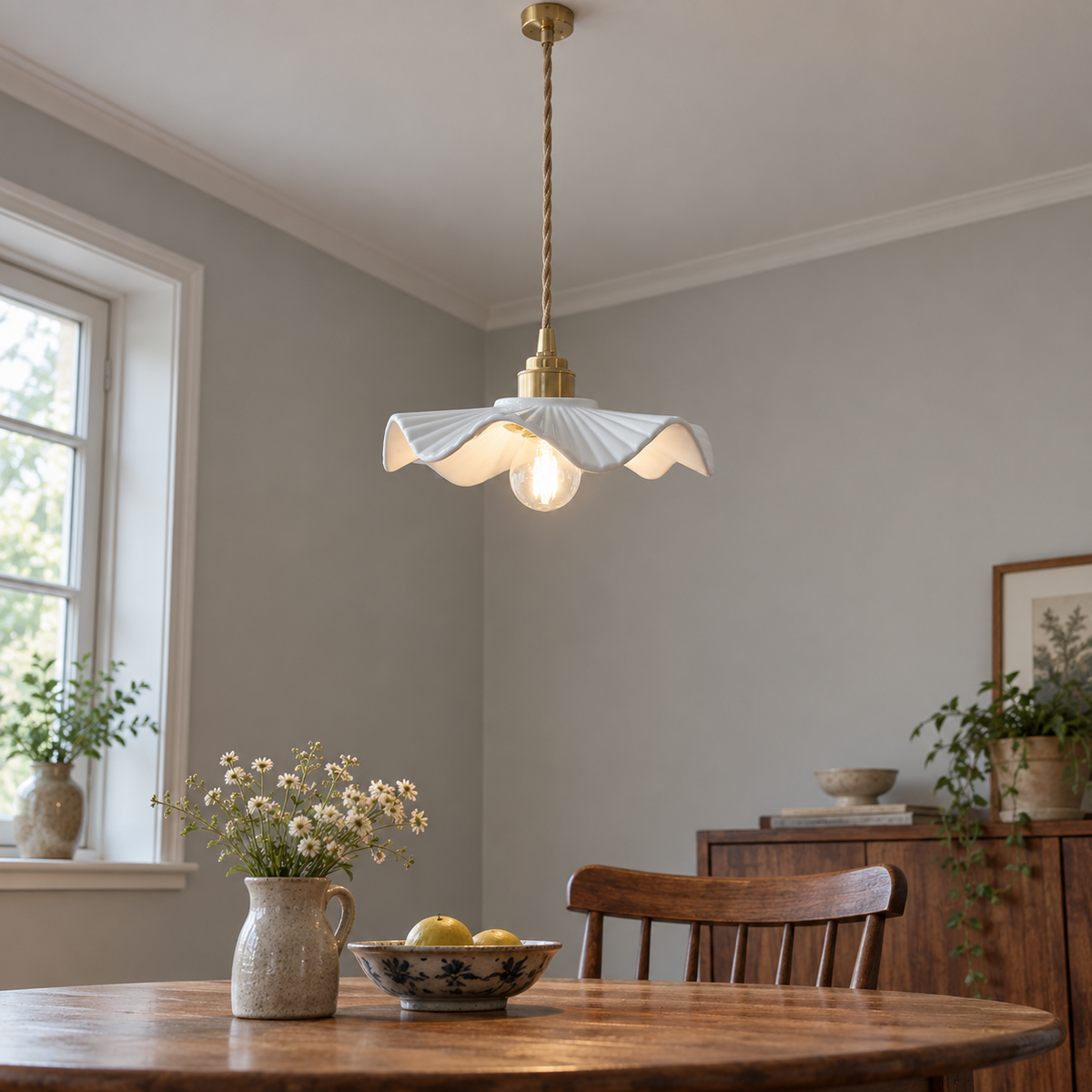 Japanese ceramic pendant light