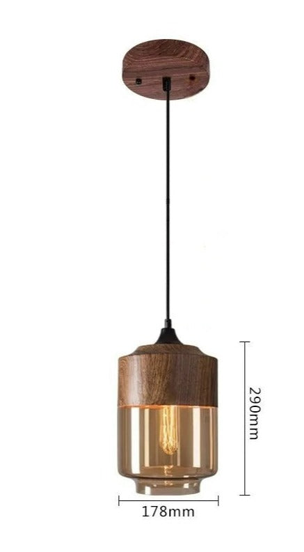 Scandinavische houten-glazen hanger