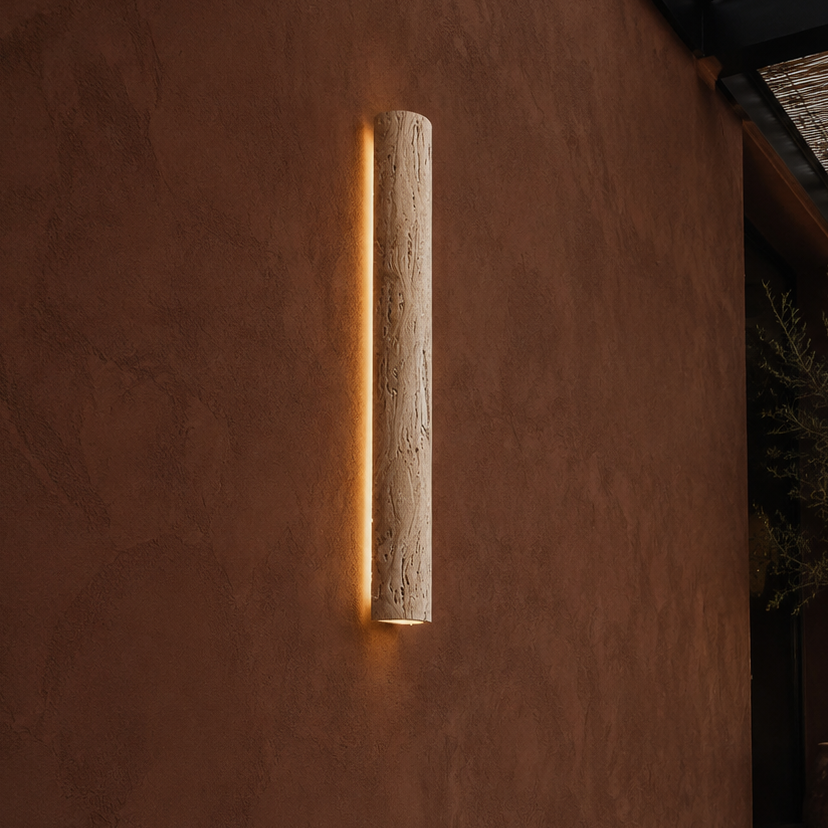Aplique de travertino para exteriores con protección IP65