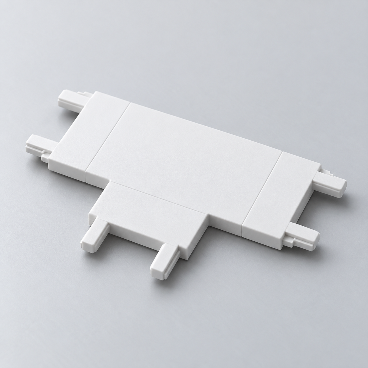 White t connector, ultra-thin magnetic track component.