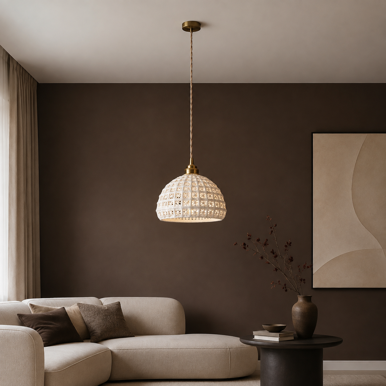 LUXELY modern ceramic LED pendant light