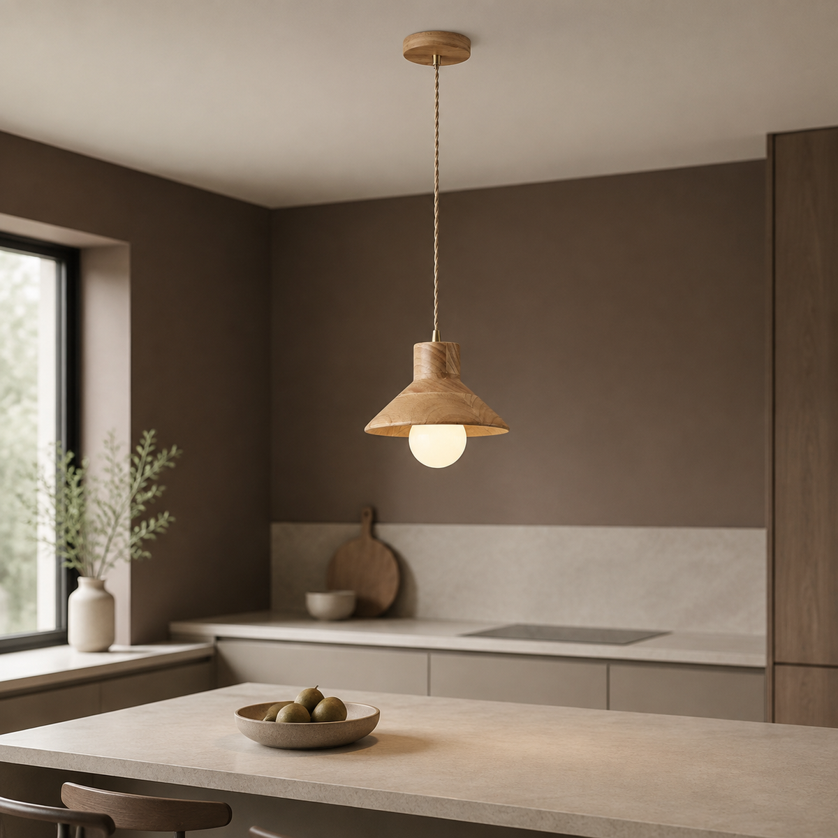 LUXELY nordic wood pendant light for kitchen island