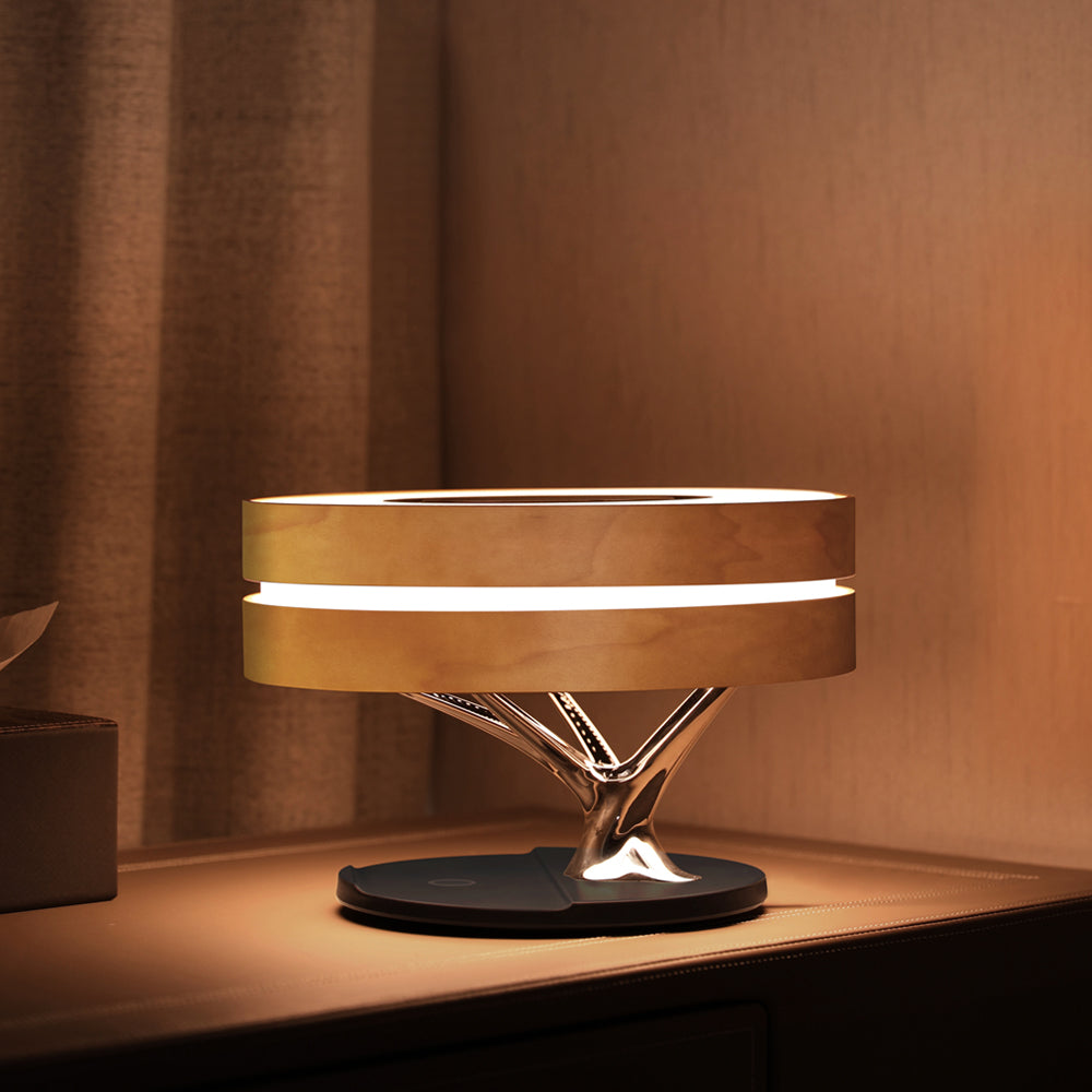 Lampe de bureau moderne avec haut-parleur et chargeur sans fil