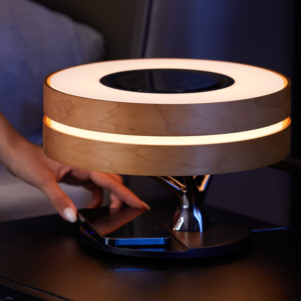Lampe de bureau moderne avec haut-parleur et chargeur sans fil