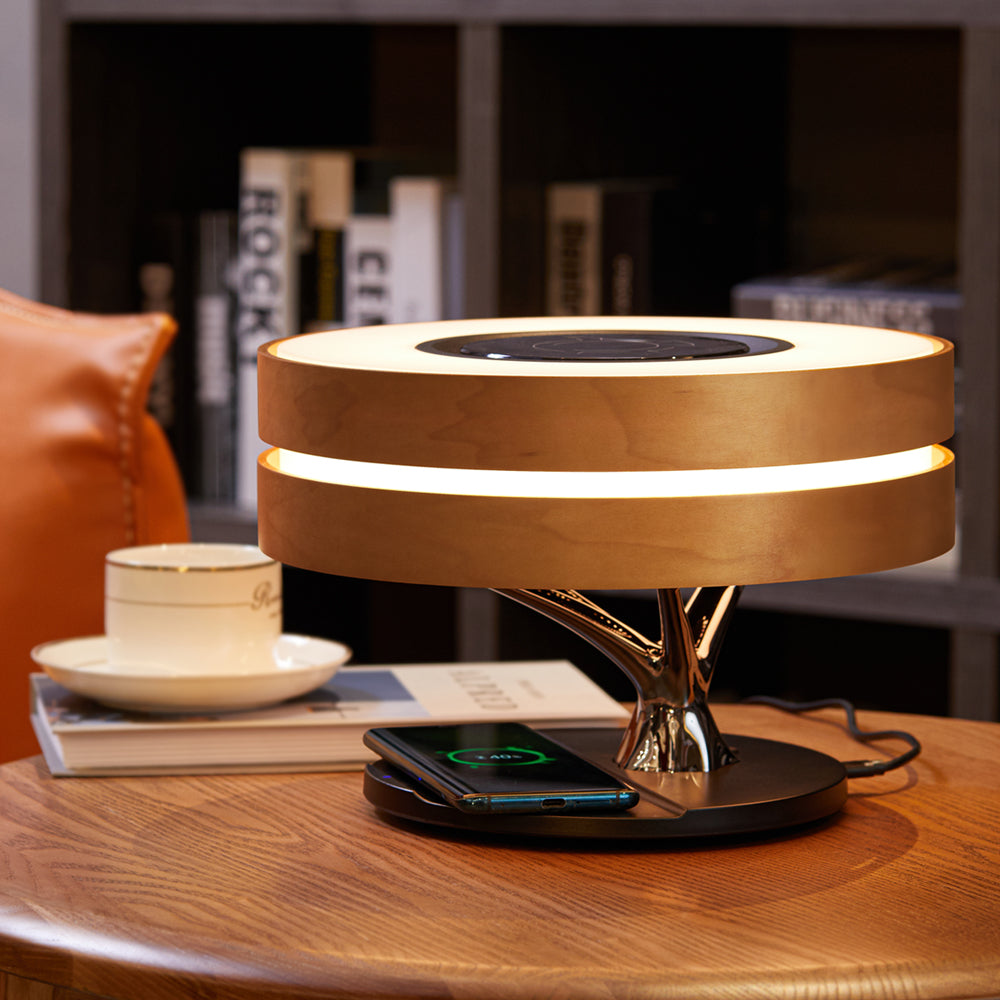 Lampe de bureau moderne avec haut-parleur et chargeur sans fil