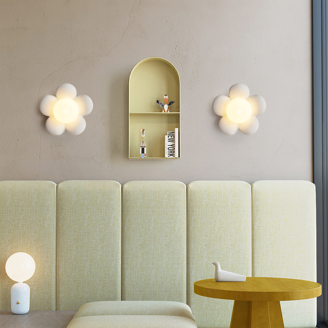 Lámpara de pared mini flor