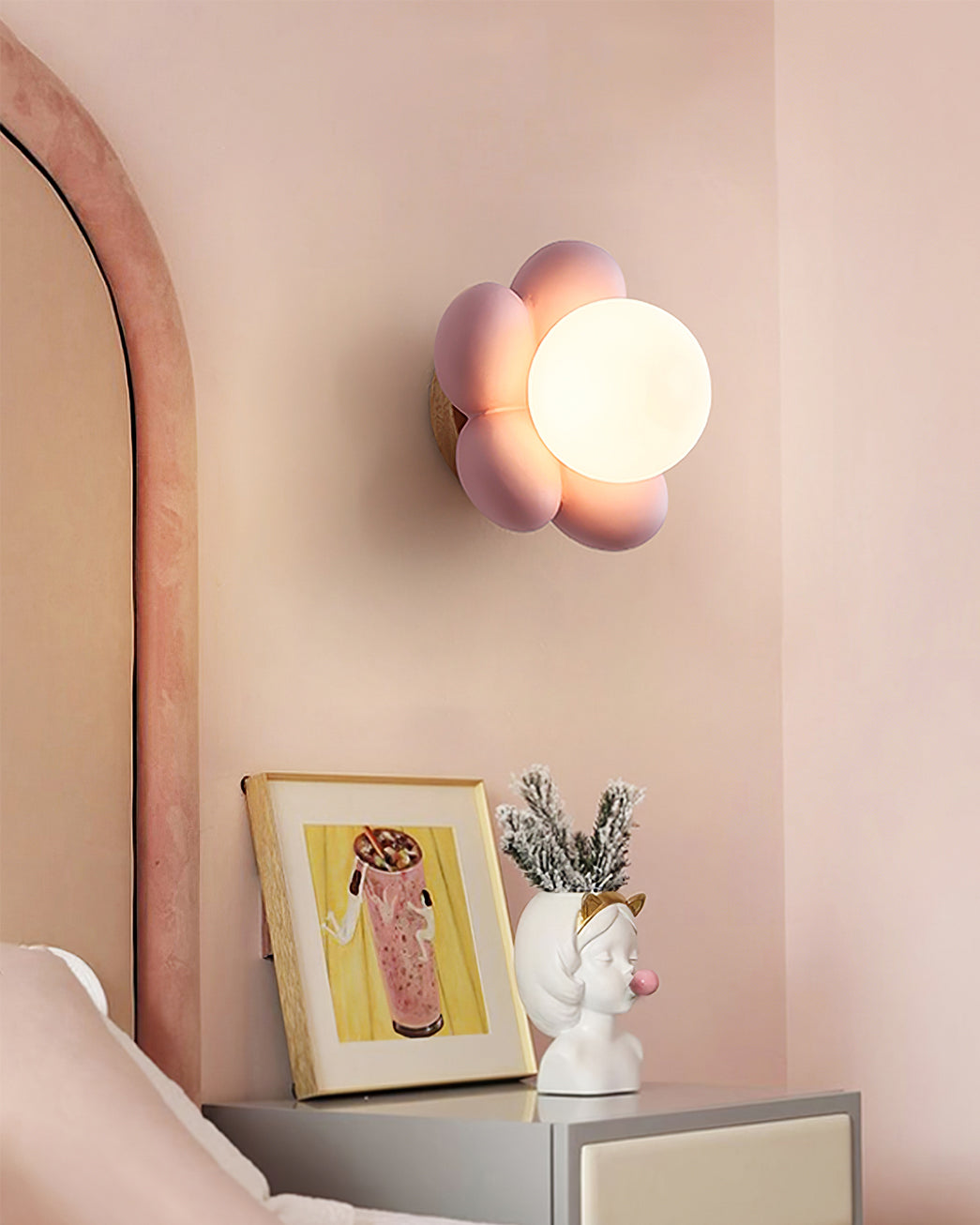 Lámpara de pared mini flor