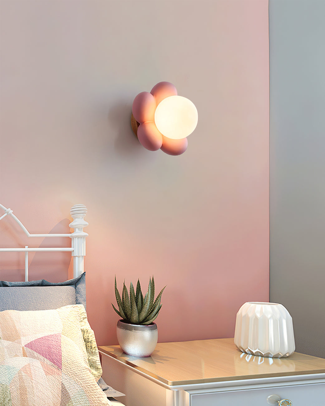 Lámpara de pared mini flor