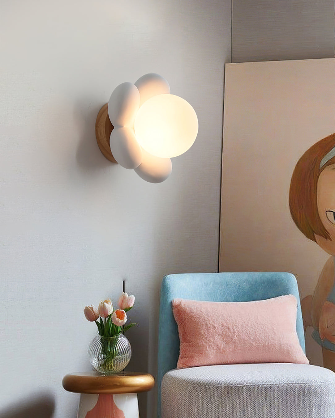 Lámpara de pared mini flor