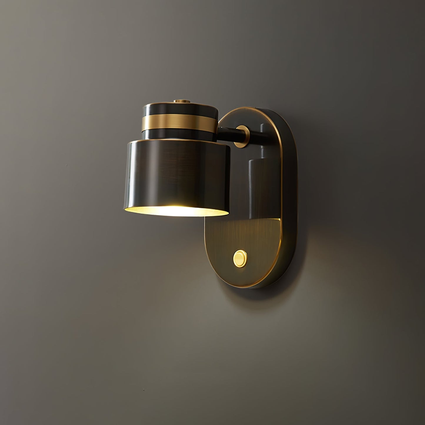 Lámpara de pared negra brillante