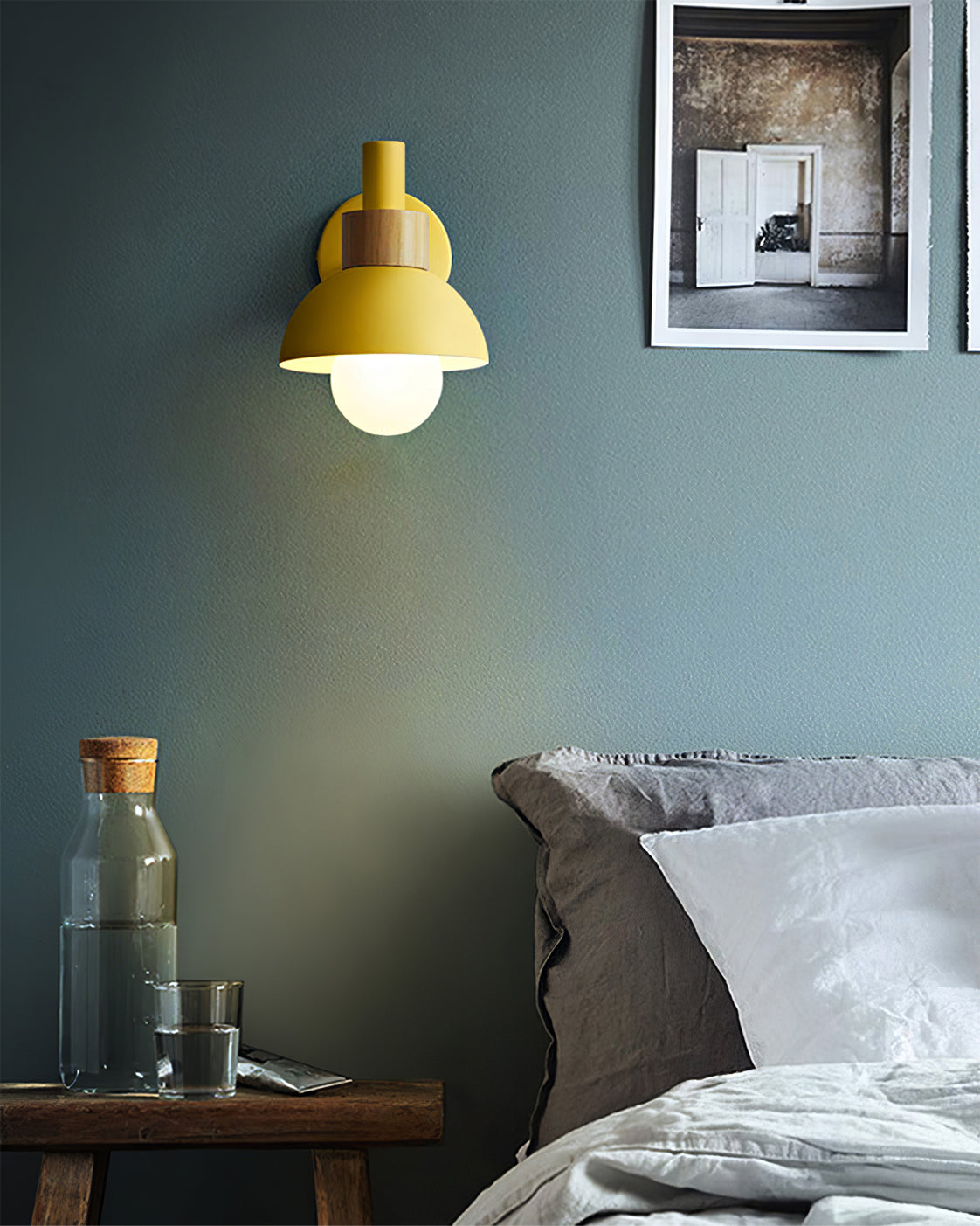 Lampe murale minimaliste en bois