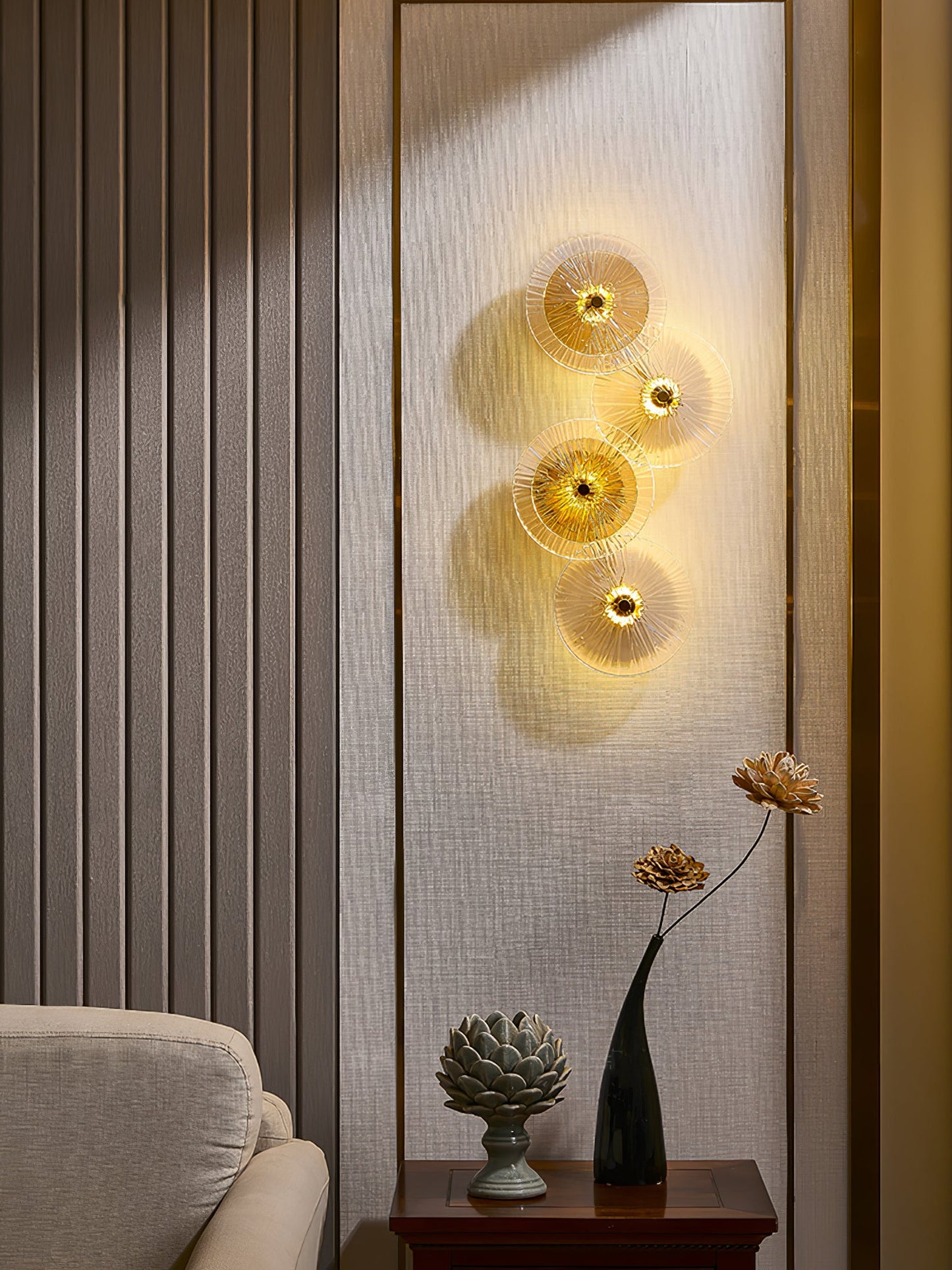 Aplique de pared en forma de loto