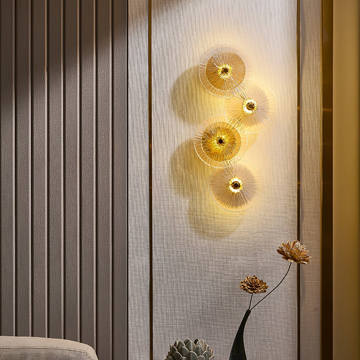Aplique de pared en forma de loto