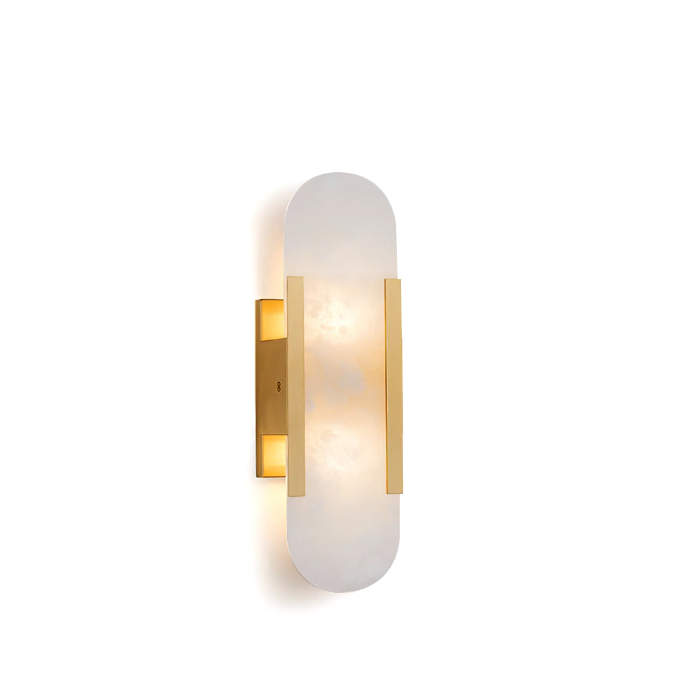 Oval vägglampa i marmor