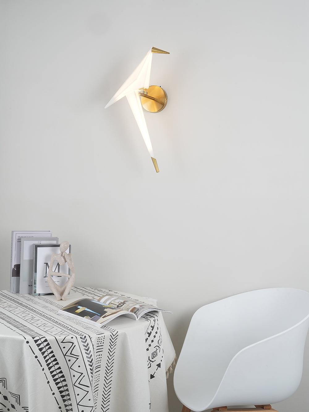 Lampe murale en forme d'oiseau