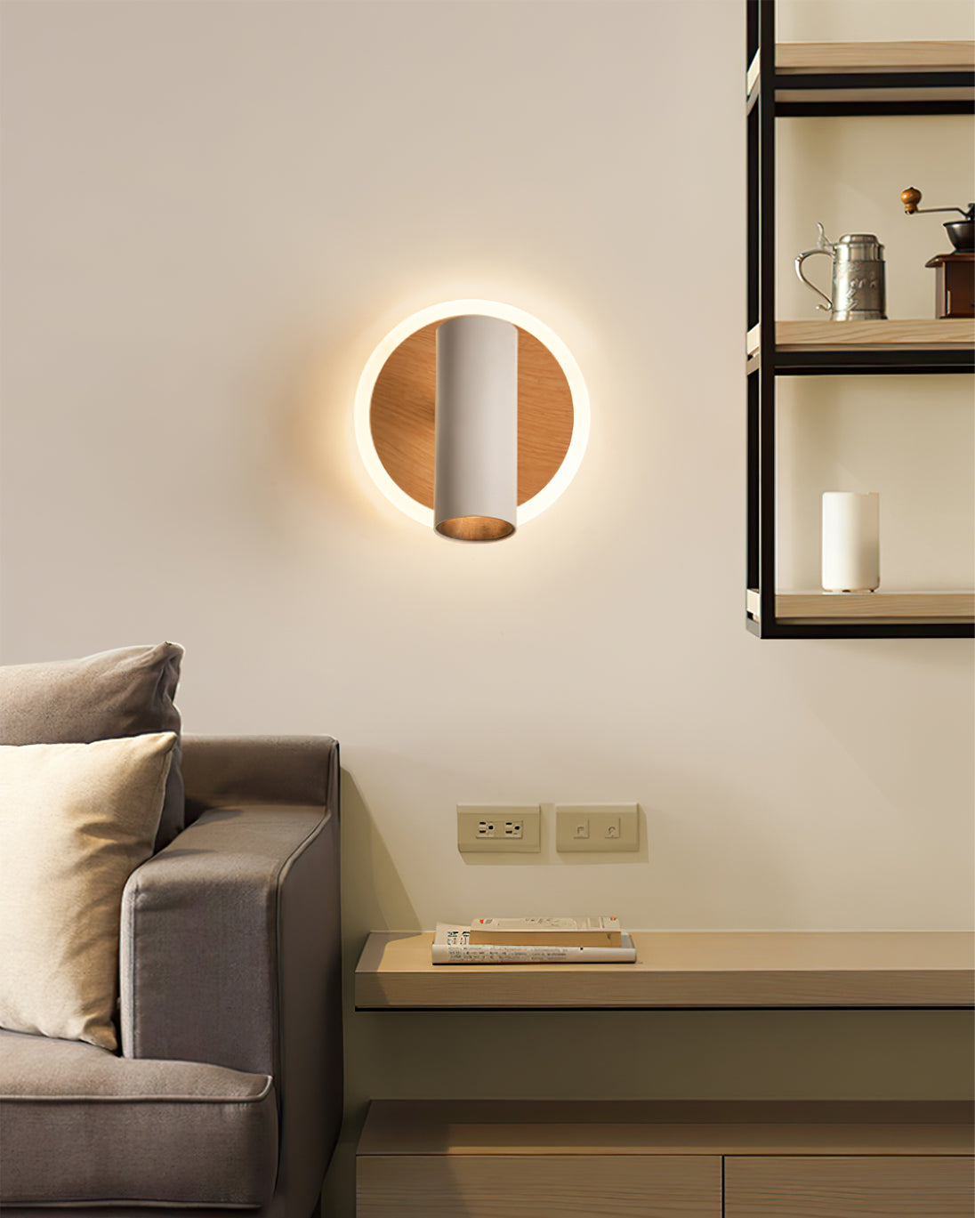 Lámpara de pared con foco regulable