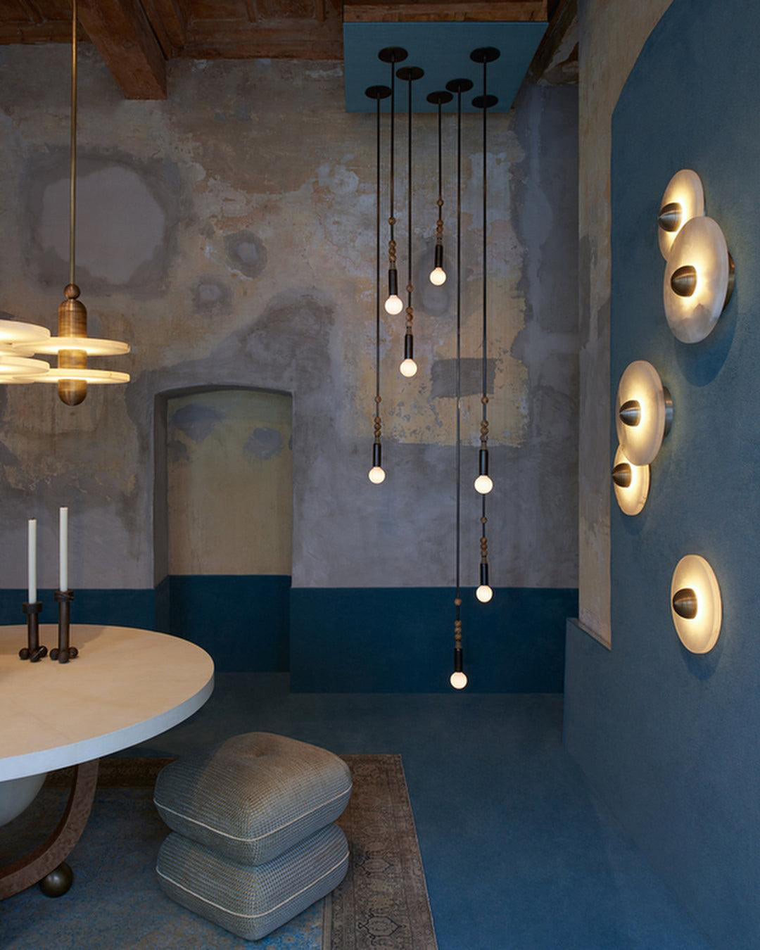 Round Marble Wall Light