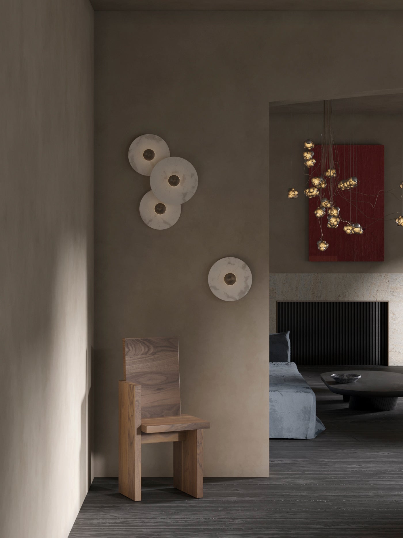 Round Marble Wall Light