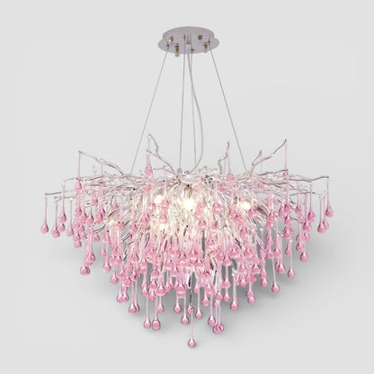 Princess pink crystal chandelier