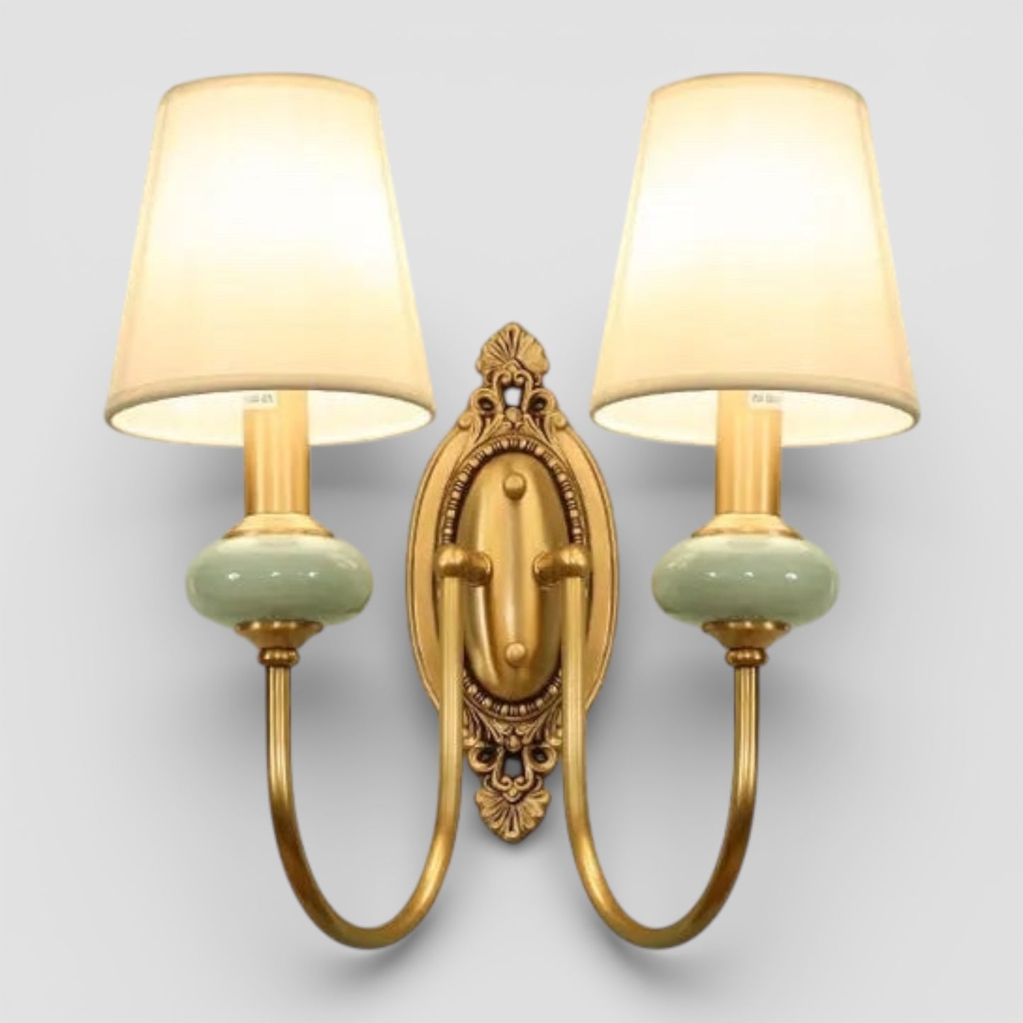 Applique de luxe en cuivre avec abat-jour en tissu