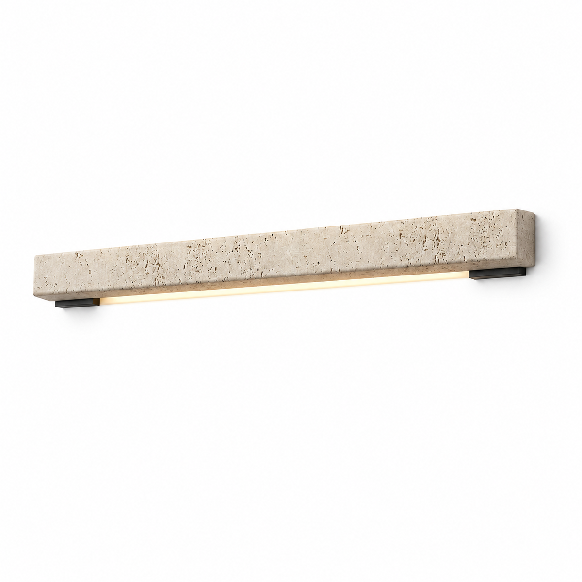 Beige stone LED bar wall light, on a pure white background