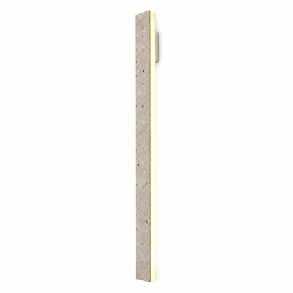 Slim beige natural stone outdoor wall light, on a pure white background