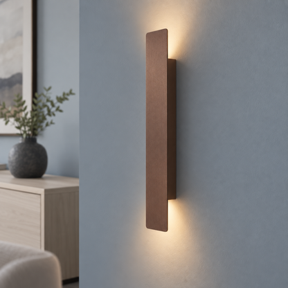 Coffee up and down LED bar wall light, 41 cm, installed commercial view
