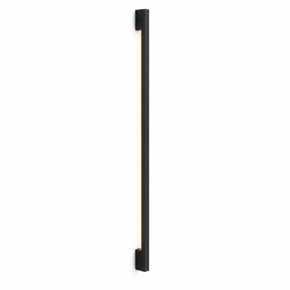 Slim black outdoor LED wall light, pure white catalogue view